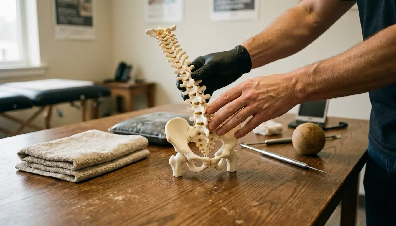 Back Pain in Chiropractor: Back Pain is discomfort, ache, Or sharp pain anywhere along the spine—visual guide